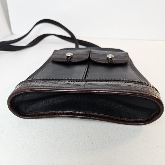 Brighton VTG Small Slim Black Leather Shoulder Bag - Picture 10 of 14